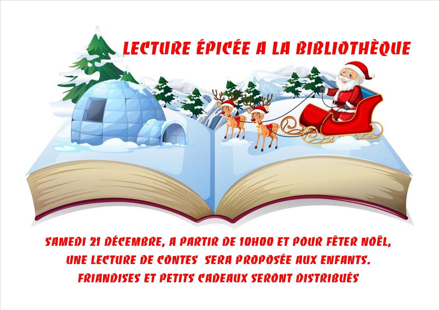 Lecture de contes de Noël pour les enfants à la bibliothèque de Boz – RPI BOZ OZAN REYSSOUZE